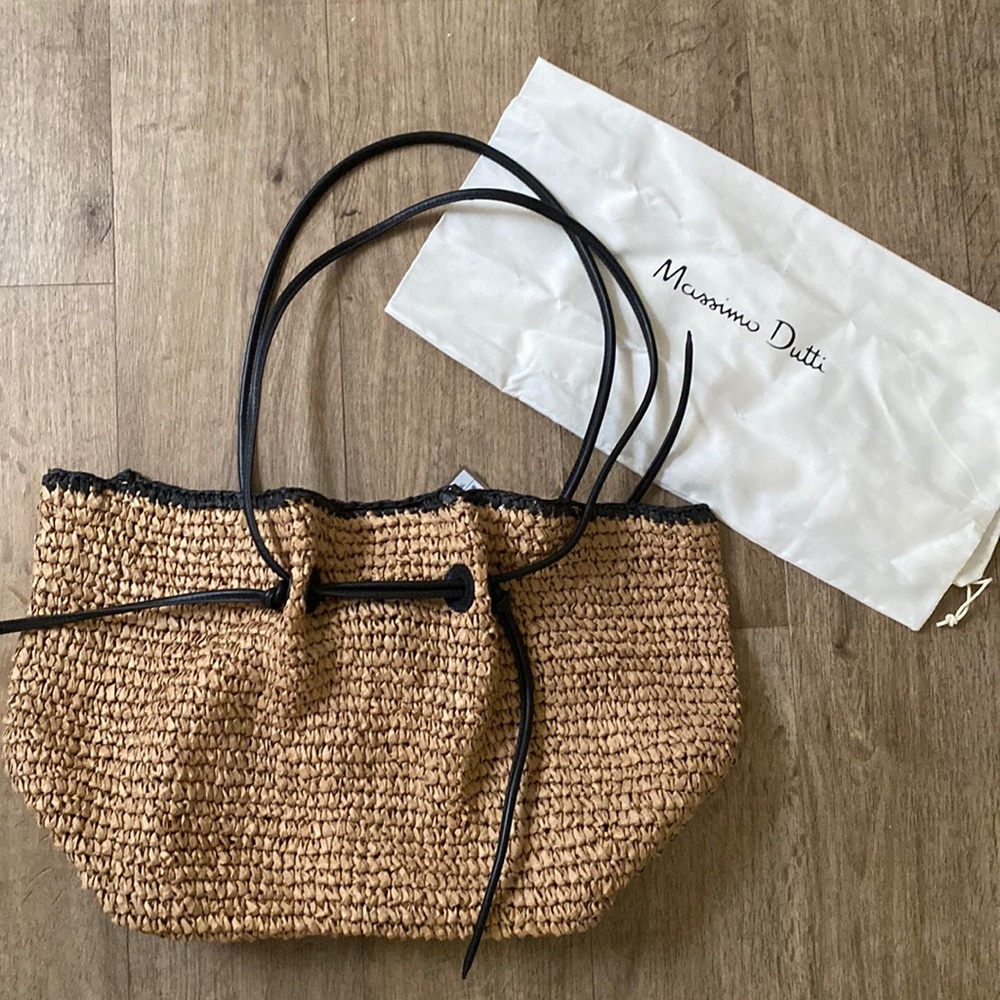 Massimo Dutti Tan and Black Shoulder Bag